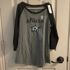 NWT Dallas Stars 3/4 sleeve raglan shirt